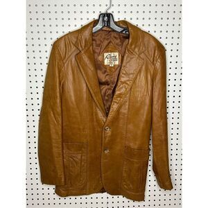 REMY Women's Brown Cowboy Style Leather Jacket/Blazer Size 38